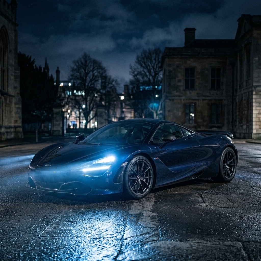Luxury Car Lights On